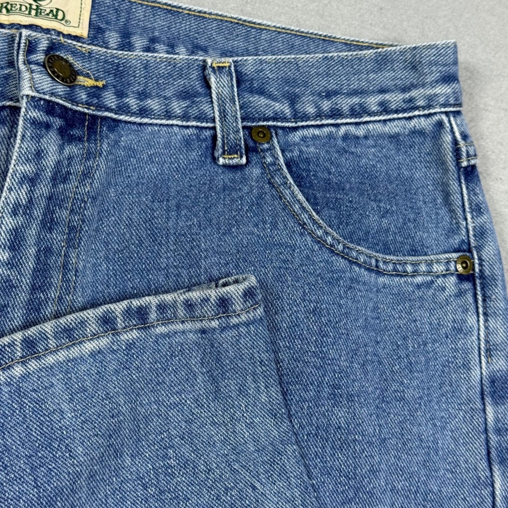 RedHead Mens Blue Denim Straight Leg Jeans Medium Wash Classic Workwear
